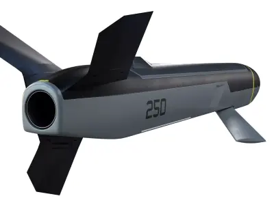 Barracuda-250 Missile Low-poly 3D model
