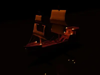 Pirate ship 3D model 6