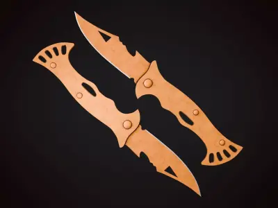 Knife 3 F Low-poly 3D model