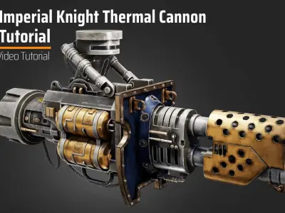Imperial Knight Thermal Cannon Low-poly 3D model