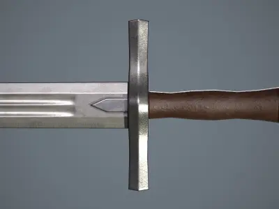 One-handed sword with scabbard Low-poly 3D model buy