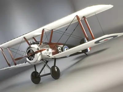 Sopwith Camel F1 Low-poly 3D model