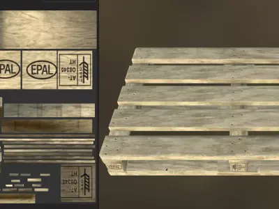 Euro Pallet Low-poly 3D model buy