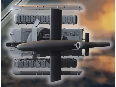 E-100 mit Raketenwerfer V-1 Rakete Entwicklung rocket artillery 3D print model