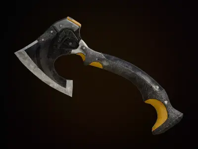 Metal Axe Low-poly 3D model