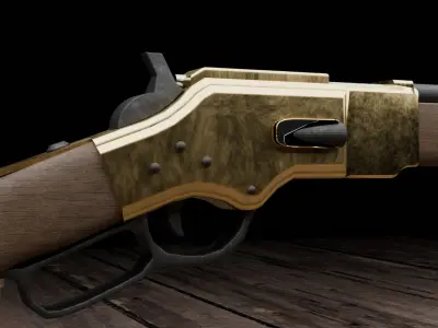  1866 YELLOW CABINE ASSULT WEAPON Low-poly 3D model