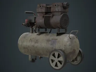 Air Compressor 2B Low-poly 3D model