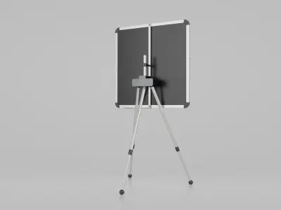Customizable Metal Greenboard with Stand - Square Writing Board Low-poly 3D model