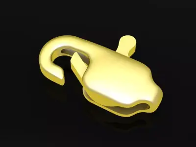 18mm Smooth Hook Clasp for Jewelry Chain Design 98a 3D print model