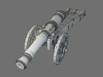 18th century Swedish cannon 3D model