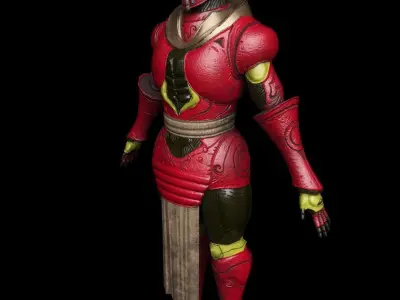  dark hero red enforcer Low-poly 3D model