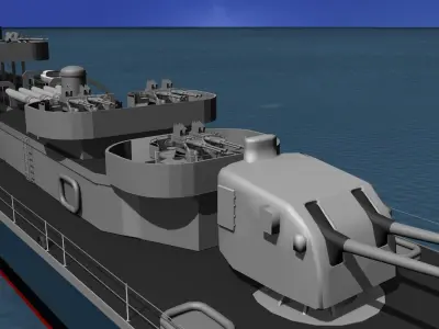 Gearing Class Destroyer DDR-807 USS Benner 3D model