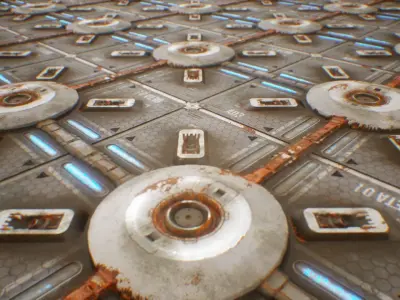 PBR Sci-Fi Industrial Texture 27 Low-poly 3D model