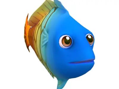 Boesemani Rainbow fish animated Low-poly 3D model
