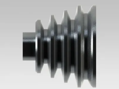 Step cone pulley  Free 3D model
