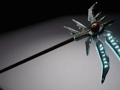 Fantasy Scythe Low-poly 3D model purchase