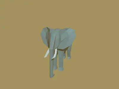 elephant Low-poly 3D model purchase