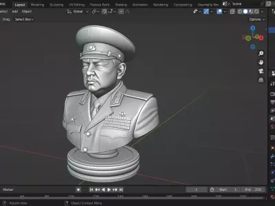 North Korea Vice Marshal Ri Yong-gil Chess Piece 3D print model