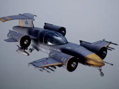 Dieselpunk Plane Low-poly 3D model