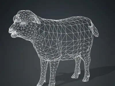 Low poly Sheep Low-poly 3D model