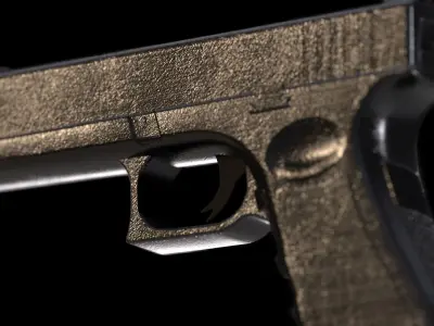 Compact Handgun Low-poly 3D model