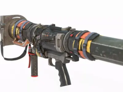 Sci Fi wasteland style rocket launcher 3D model