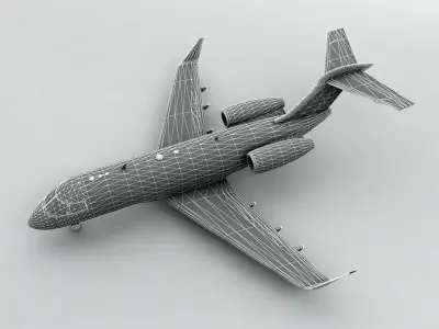  Bombardier Challenger 300 Aircraft Low-poly 3D model