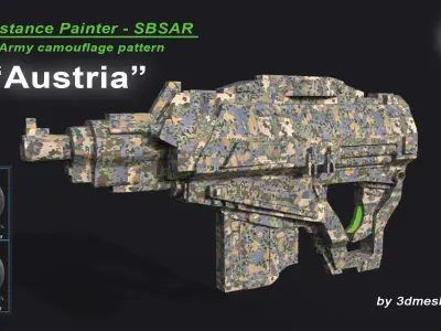 Austria - Army Camouflage Pattern - SBSAR Material 3D model
