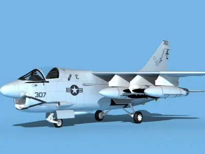 Chance Vought A-7C Corsair II V30 USN 3D model