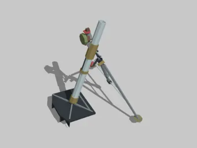 Ordnance ML 3-inch mortar Low-poly 3D model