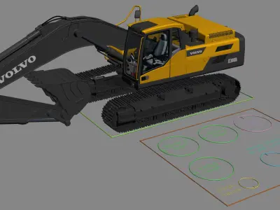Tracked Excavator VOLVO EC300Dl Rigged 3D model