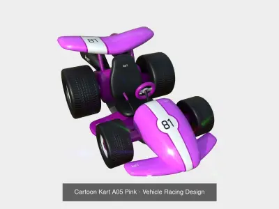 10 Cartoon Karts Pink Collection - Vehicle Racing Design 3D Model Pack purchase