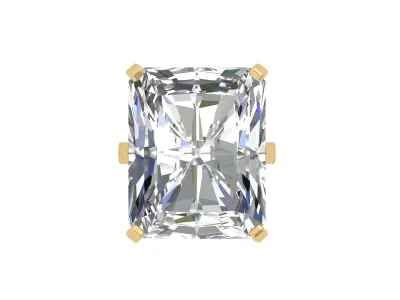 Emerald Art Deco Ring 3D print model 19