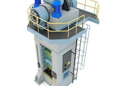 Industrial mechanical press-stamping machine tool KB9536 3D model