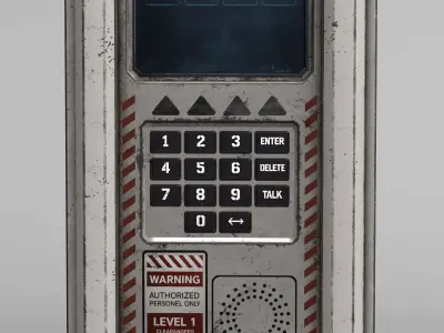 Sci-Fi Security Access Panel Low-poly 3D model