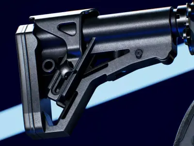 Haenel M4 Telescopic Buttstock Low-poly 3D model