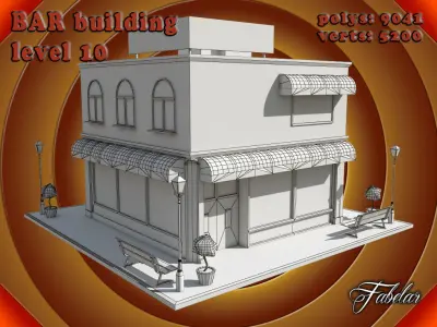 BAR level Low-poly 3D model 5