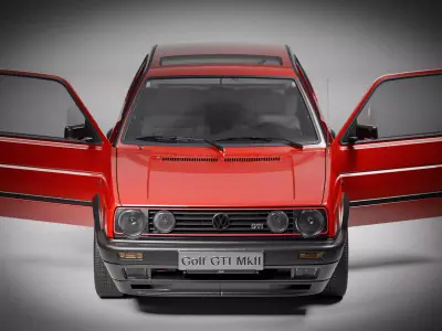 Volkswagen Golf Mk2 game-ready Low-poly 3D model