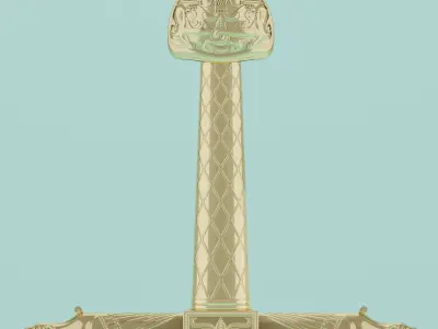 Joyeuse Sword Weapon PBR low-poly game ready Low-poly 3D model