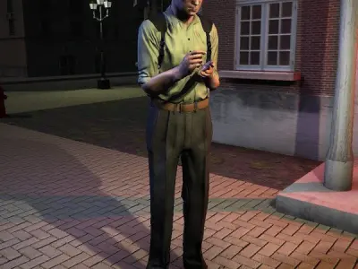 StreetCop Inspector Low-poly 3D model