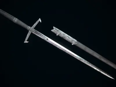 Medieval Sword Melee Weapon Low-poly 3D model