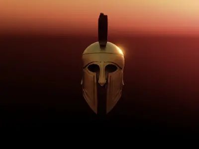Spartan Helmet  Low-poly 3D model purchase