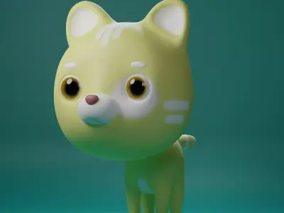 cartoon cat 3D model get