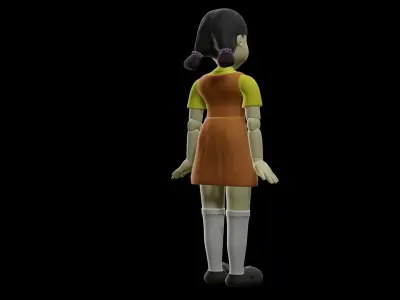 squid game doll Low-poly 3D model