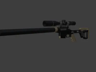 DVL-28B rifle with scope Low-poly 3D model