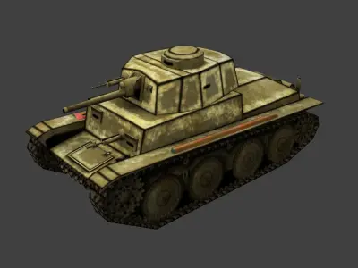 Tank Panzer Pz Kpfw 38 t Game Ready Low poly Free low-poly 3D model