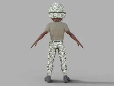 3D Cartoon Soldier 3D model