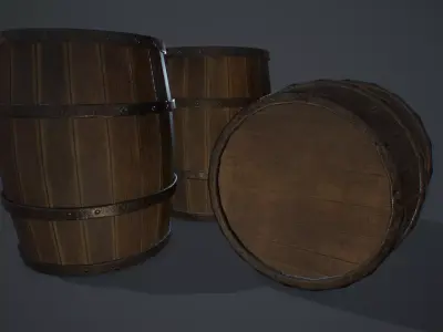 Medieval barrel Free low-poly 3D model