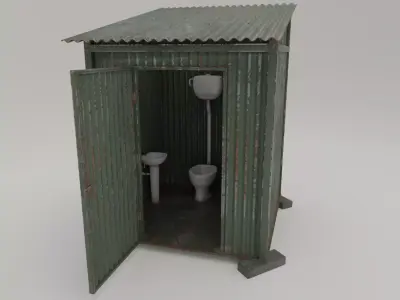 Outhouse Toilet  - Low Poly Low-poly 3D model