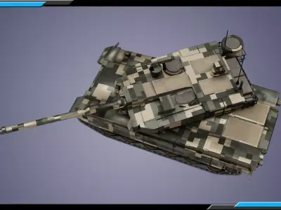 K2 Black Panther LowPoly-3D Model-6 Skins-4K tex-Rigged Tank Low-poly 3D model